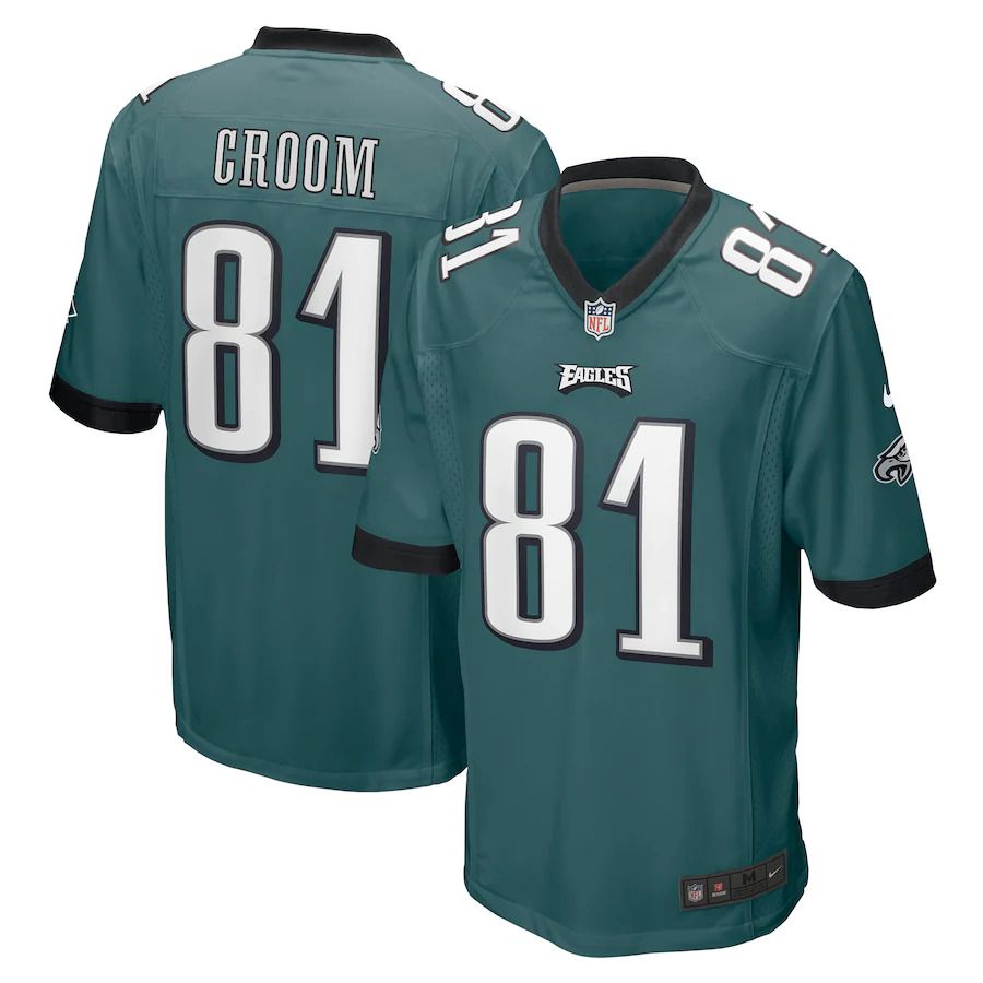 Men Philadelphia Eagles 81 Jason Croom Nike Midnight Green Game NFL Jersey